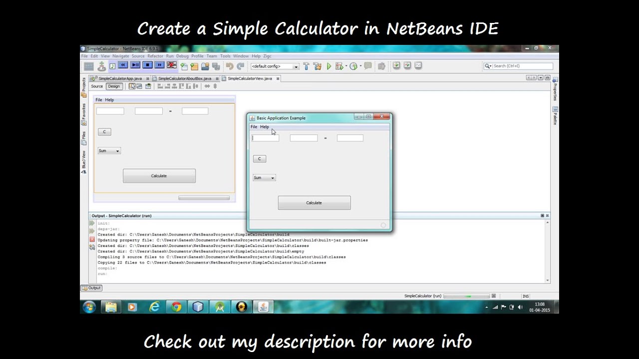 Create a Simple Calculator Part 1 - Layout - Netbeans Development Tutorials