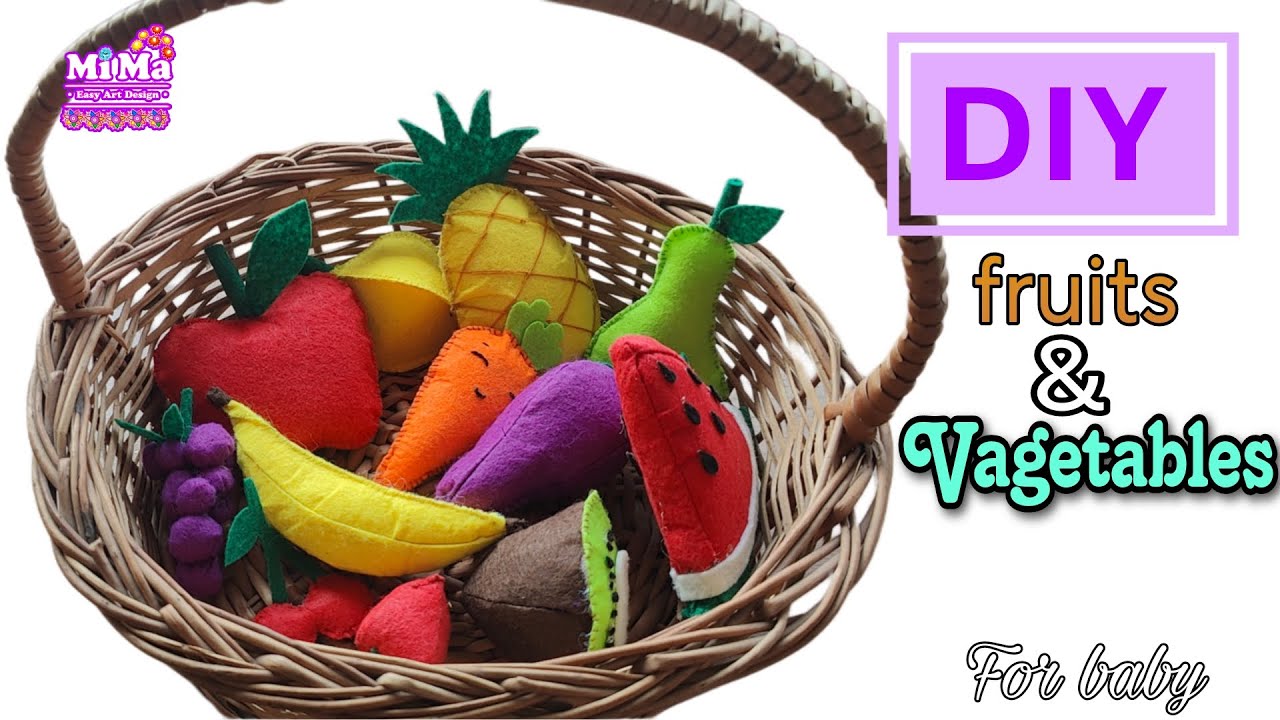 DIY Realistic Vagetables🍅 & Fruits 🍒|Handmade unique Baby toys idea | Easy Felt toy making & toddler