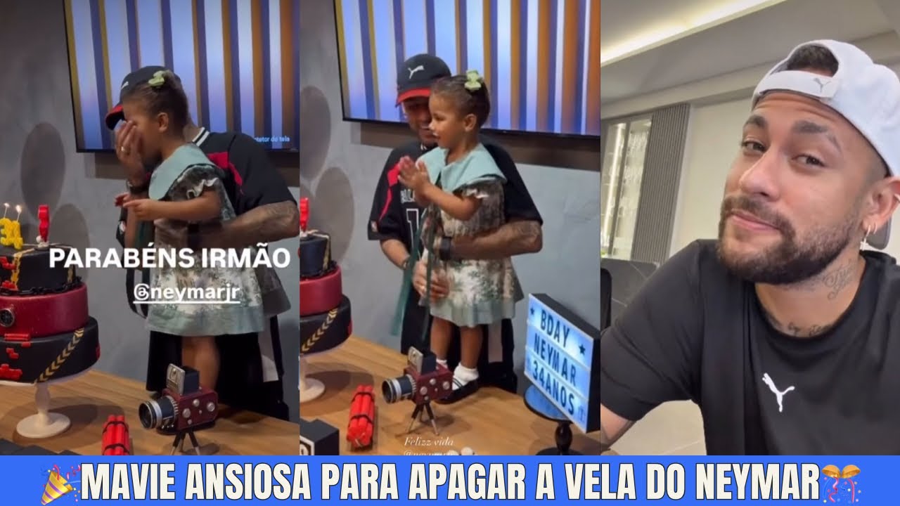 Neymar Apareceu em Mais um Festa de Aniversário Desta Vez ao Lado da Mavie e a Filha Apareceu Ansios