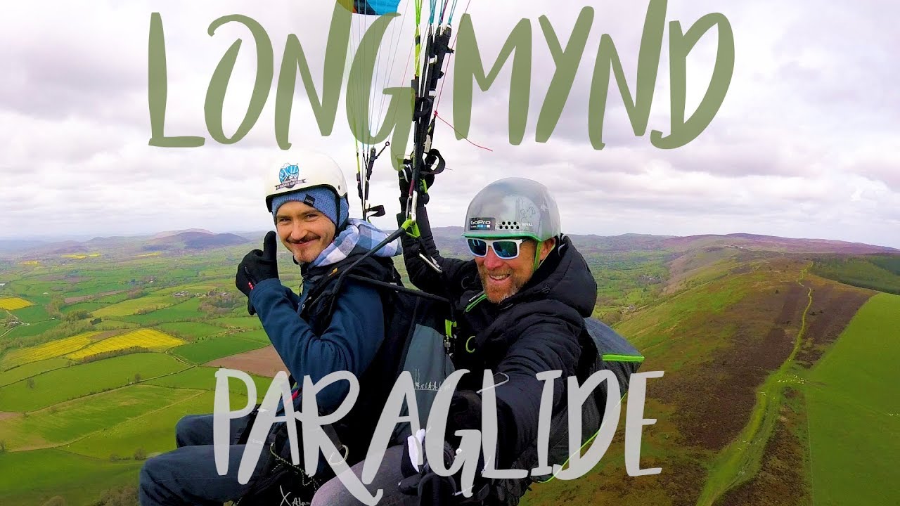 First time tandem paragliding on the Long Mynd Shropshire