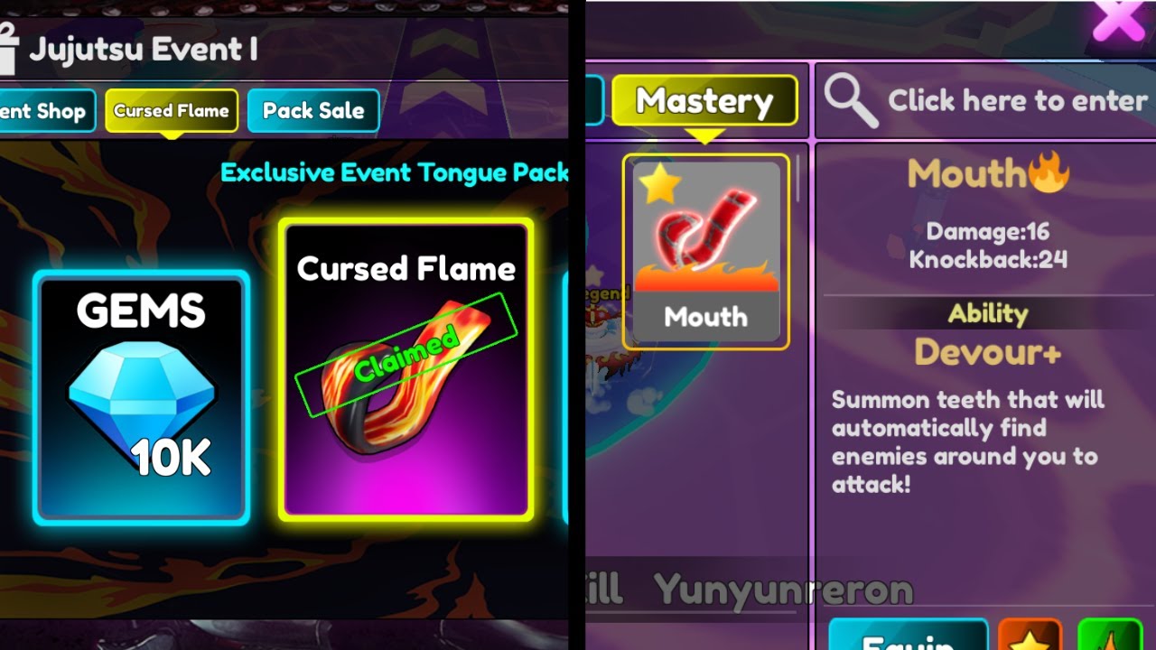 Roblox tongue battles Cursed Flame & Mouth🔥