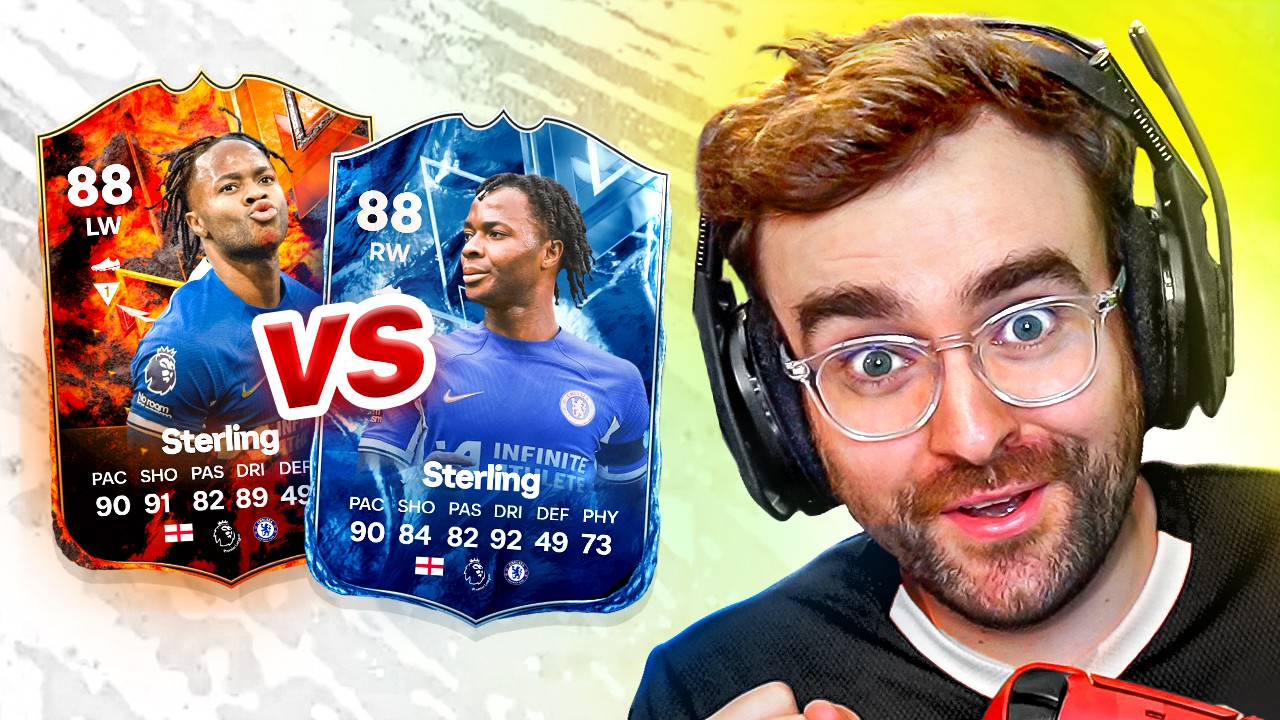 FC24 Squad Builder Showdown! FIRE vs ICE RAHEEM STERLING!!!