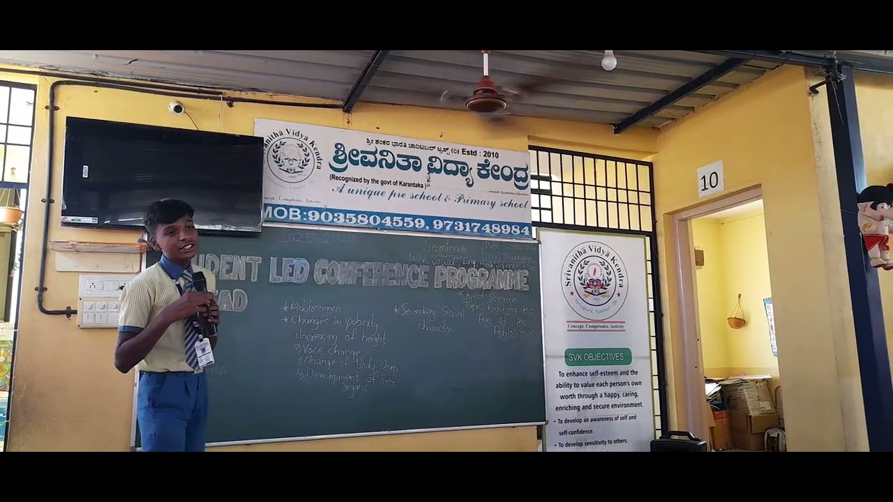 Seminar Programme by SVK 8th Std Student Puneeth M
