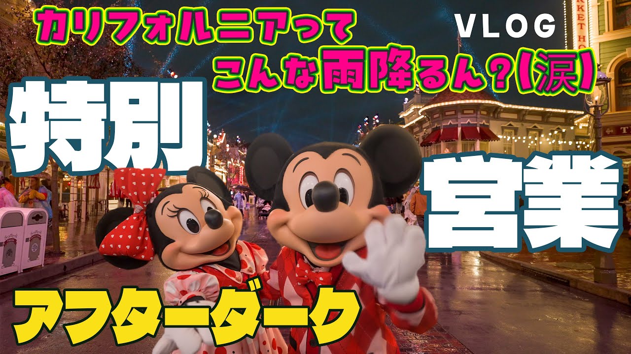 【夜間特別営業】悲劇のアフターダークに行ってきました(涙)大雨カリフォルニアディズニー