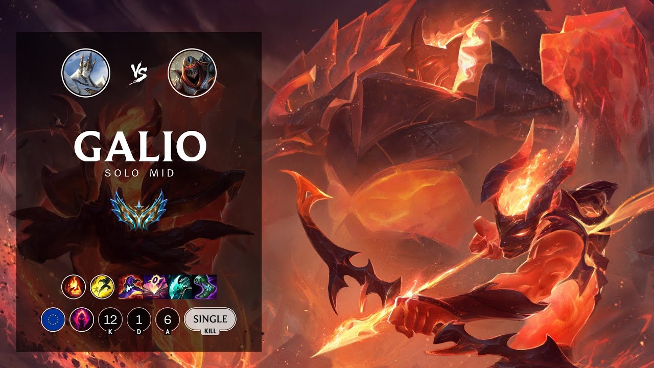 Galio Mid vs Zed - EUW Challenger Patch 12.14