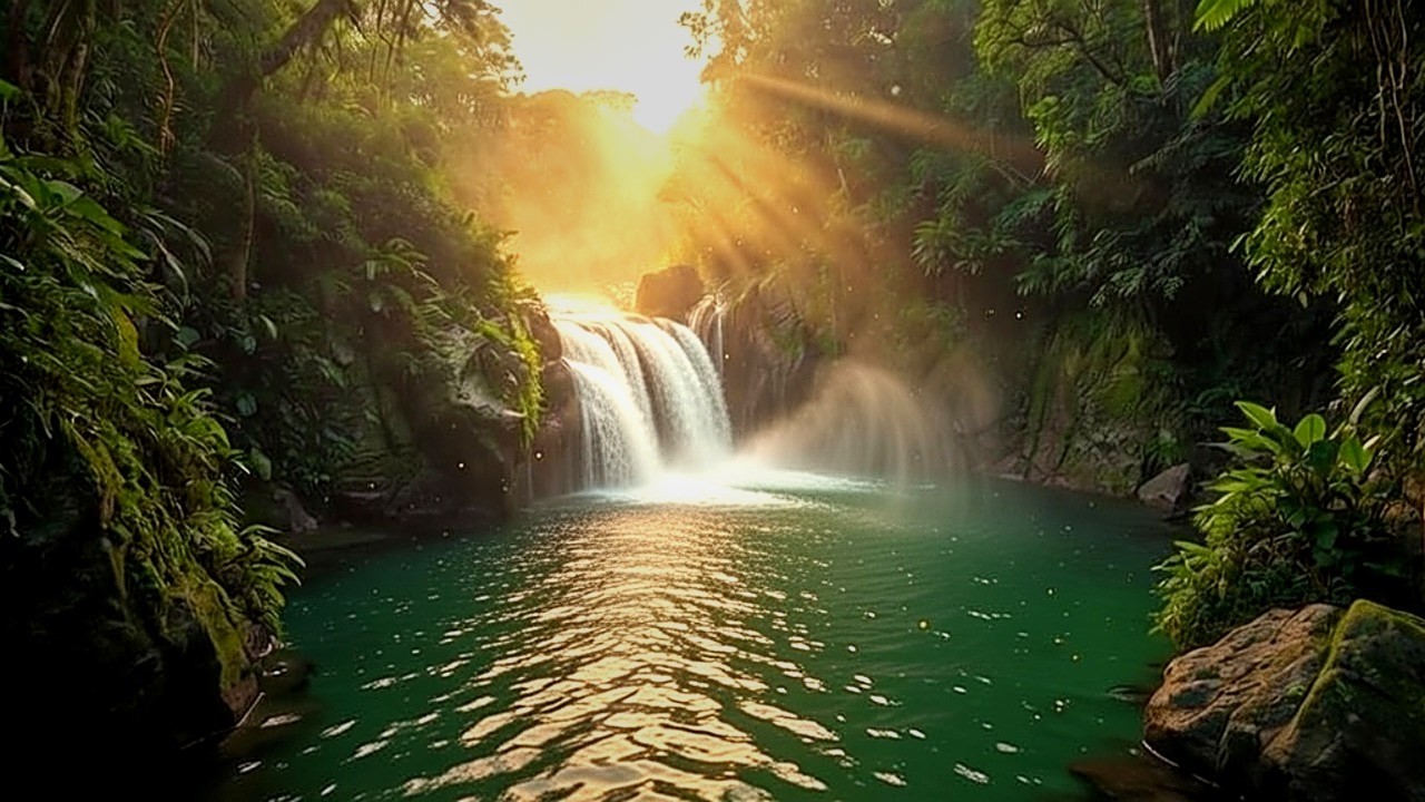 Deep Forest Waterfall Sounds for Sleep & Relaxation | 45 Min Nature Ambience