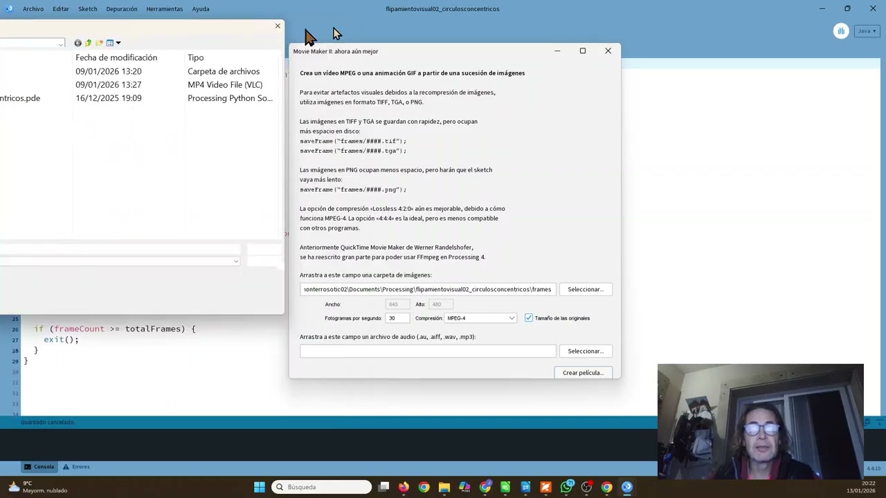 Generar vídeo en Processing CDYPC 1BACH IES Monterroso