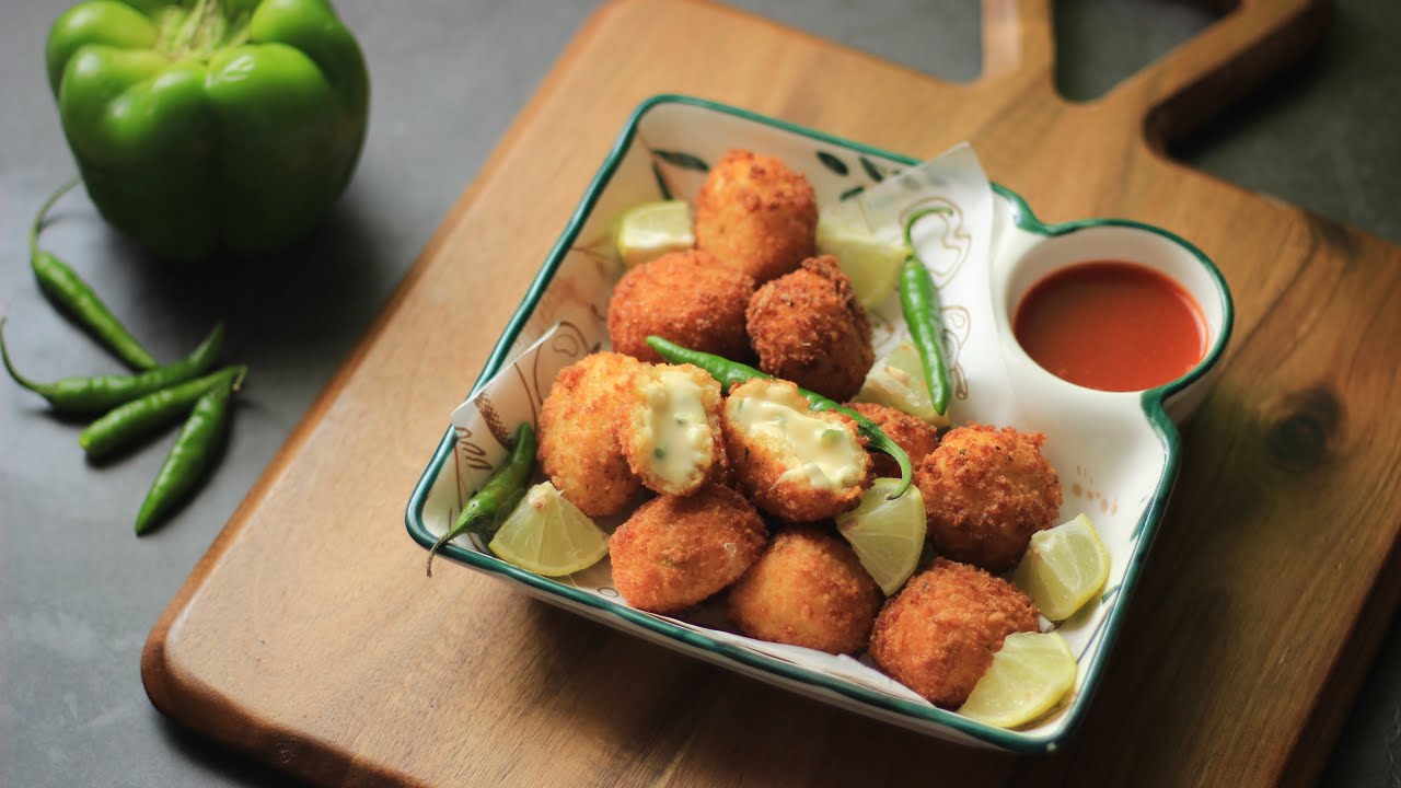 كرات الجبن والفلفل ألذ من المطاعم (هلابينو تشيز بايتس) Jalapeno Cheese Bites