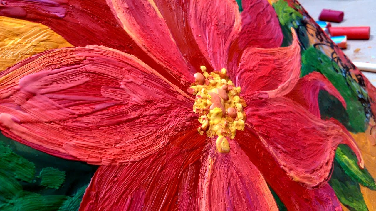Encaustic Poinsettia Painting // Hot Wax Painting!