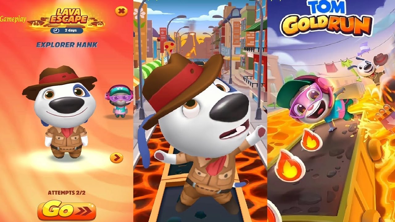 Talking Tom Gold Run NEW UPDATE New Character Explorer Hank  Lava Escape Event Gameplay HD