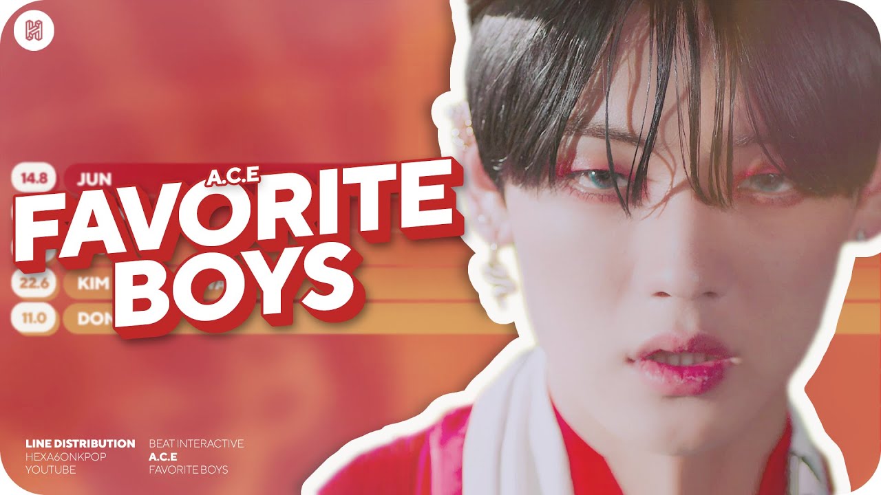 A.C.E - Favorite Boys Line Distribution (Color Coded)