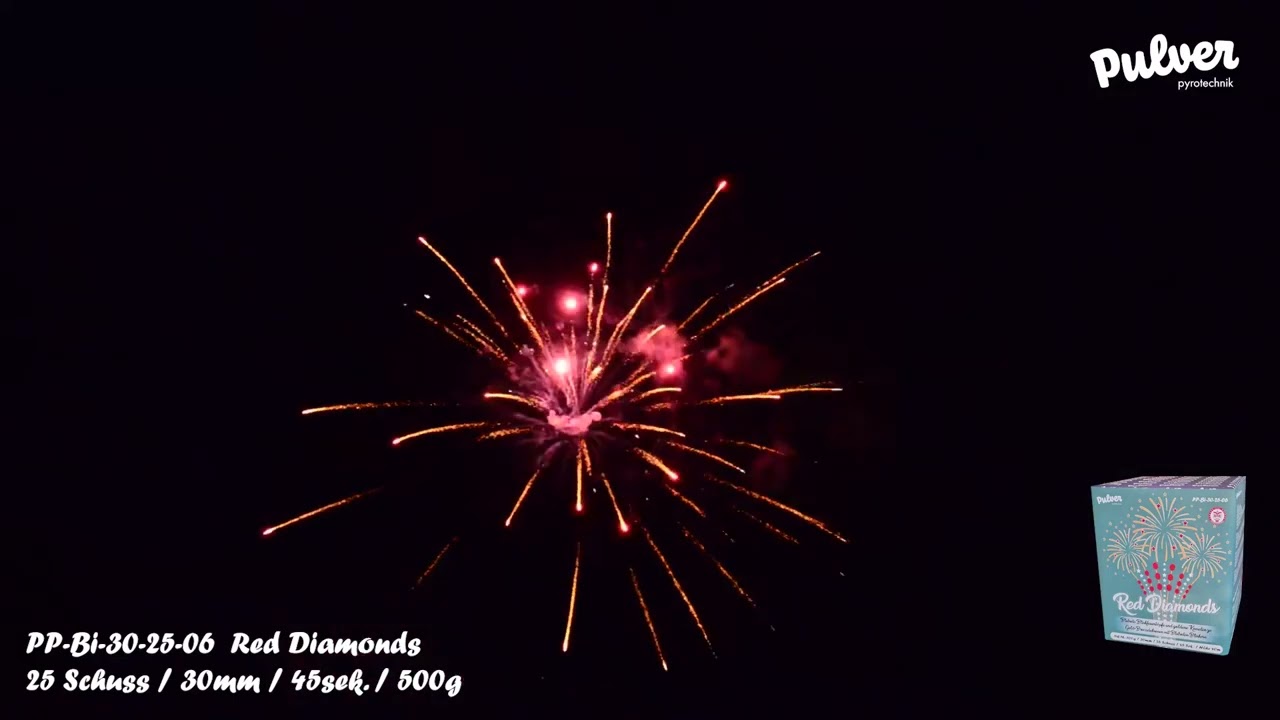 Pulver Pyrotechnik Red Diamonds   Artikel Nr. PP BI 30 25 06