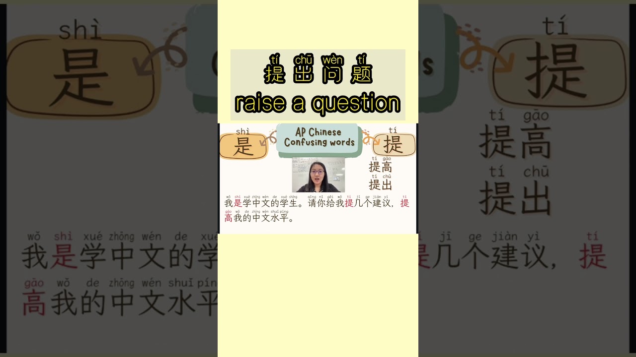 AP Chinese confusing words 是～提～