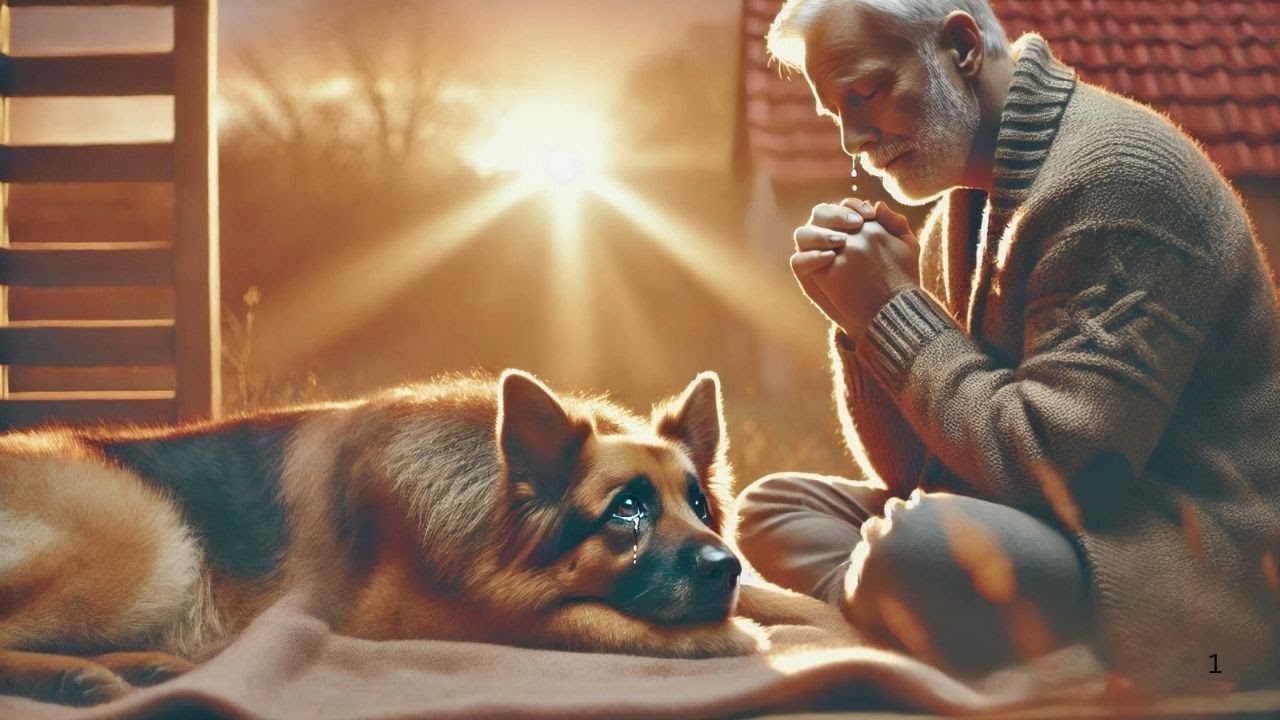 Sterbender Schäferhund sieht Tränen seines Herrchens – und rührt alle zu Tränen