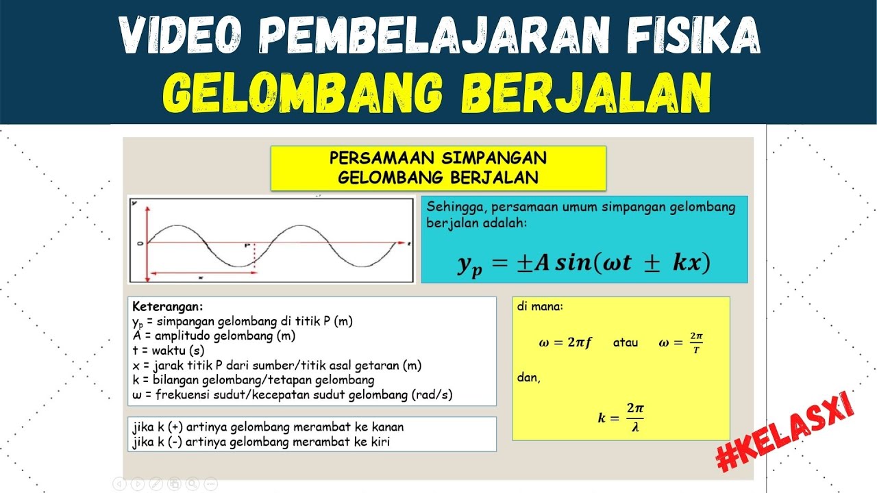 Fisika Kelas 11 - Konsep dan Persamaan Gelombang Berjalan