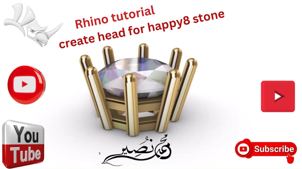 create head for happy8 stone  #rhinotutorial #rhinojewerlymaking #rhinotutotrial