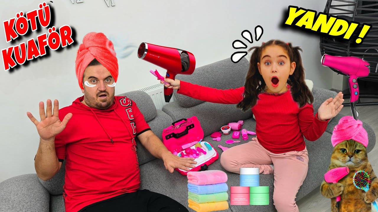 ELİF SİNEM KUAF&Ouml;R OLDU ‼️ EYVAH BABASININ SA&Ccedil;LARINI D&Ouml;KT&Uuml; !!