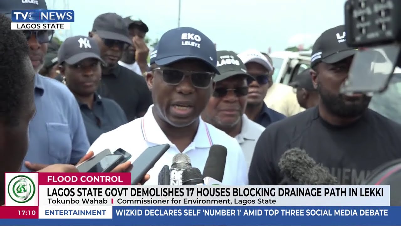 Lagos State Government Demolishes 17 Houses Blocking Drainage Path In Lekki