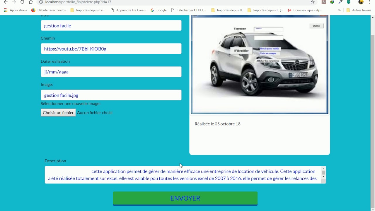 realisaton d'un site dynamique