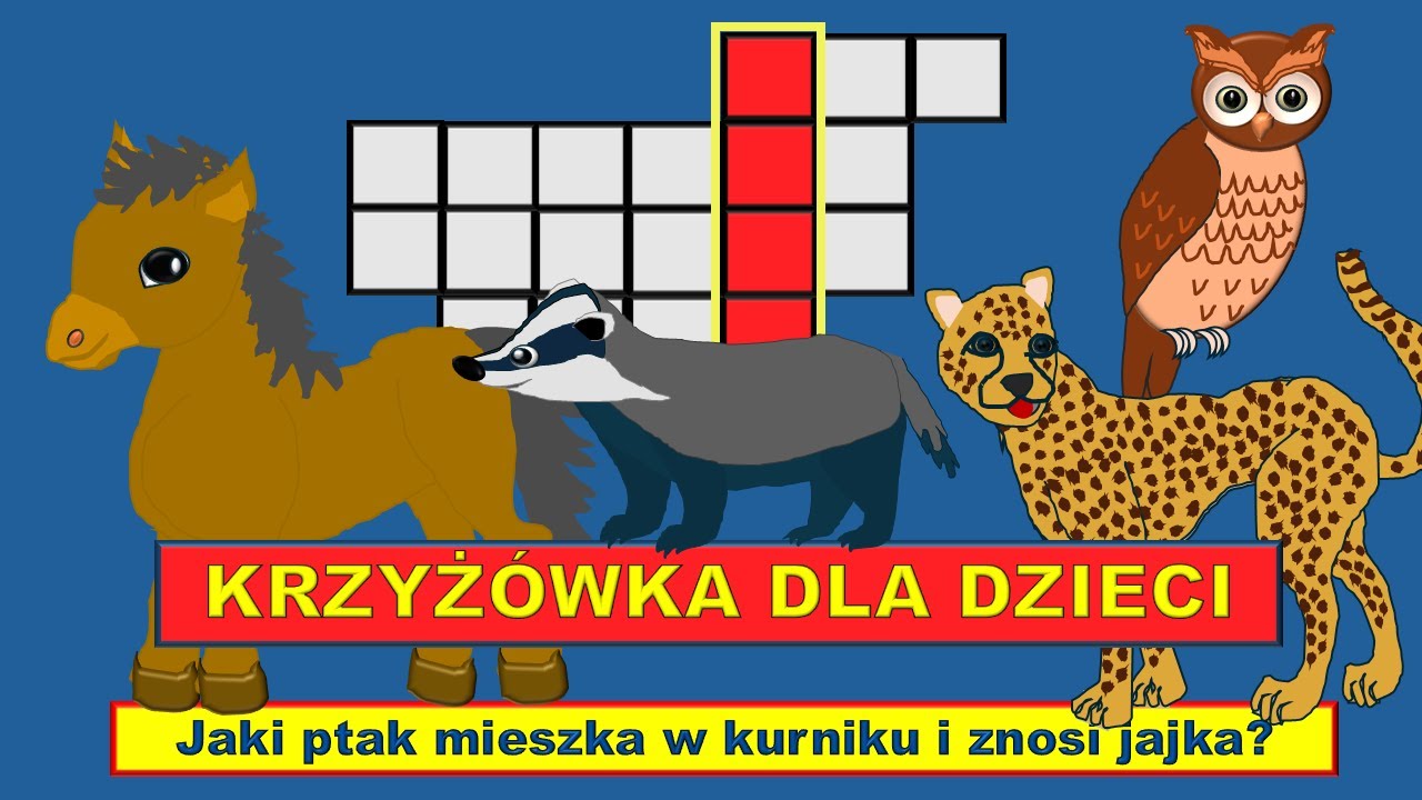 Krzyżówka dla dzieci - KURA. Film edukacyjny dla dzieci. Zwierzęta i ich odgłosy. Litery polskie.