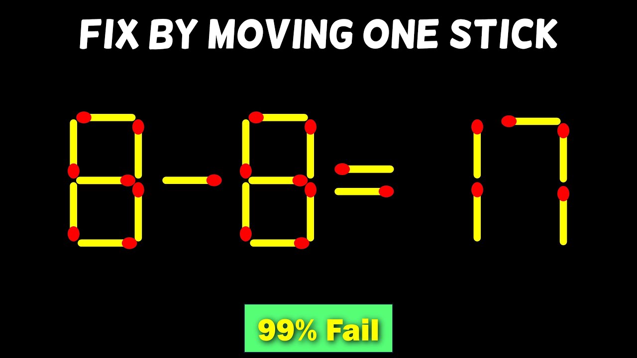Matchstick Puzzles | Move One Match to Fix the Equation | Matchstick puzzle with answer | Math  game