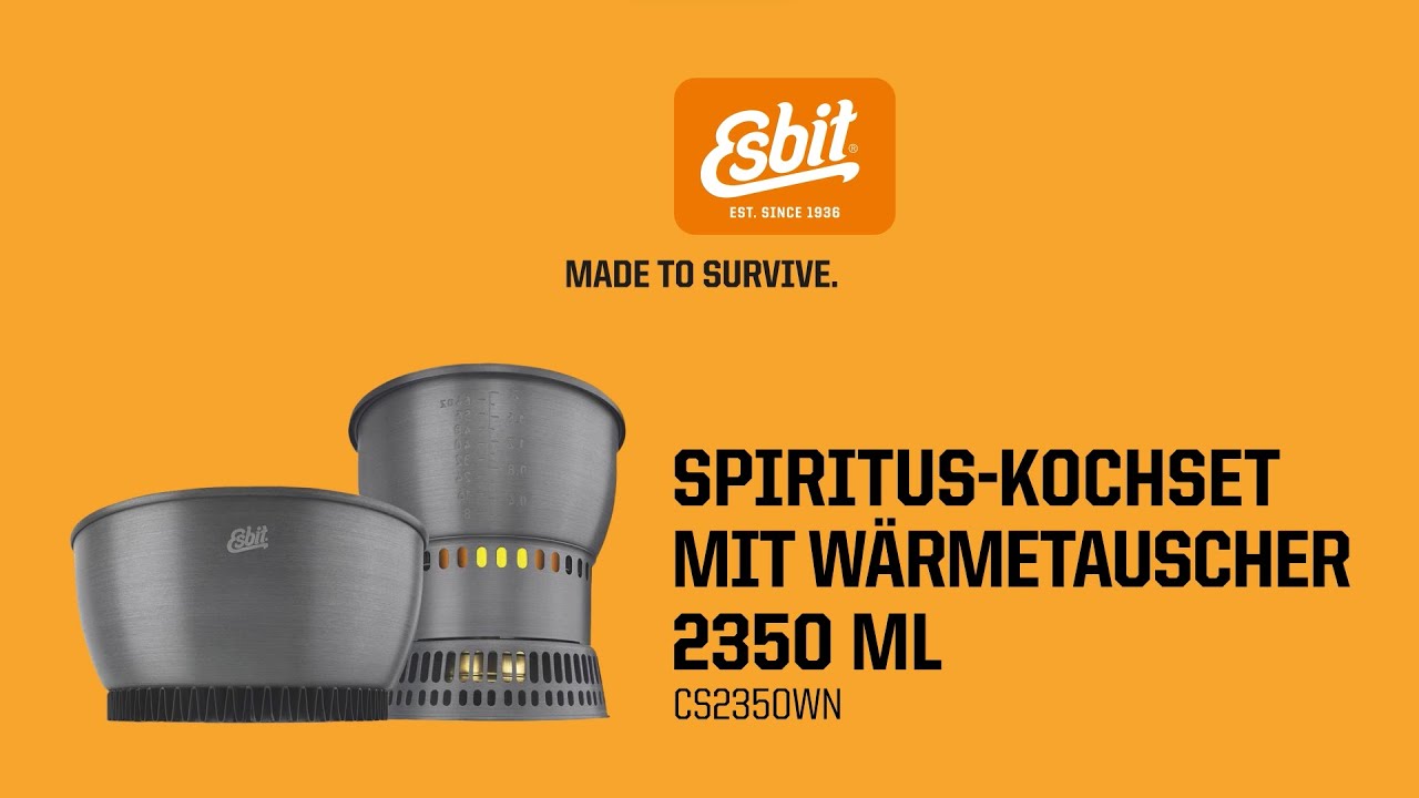 Spirituskochset mit Wärmetauscher aus hartanodisiertem Aluminium | Esbit CS2350WN