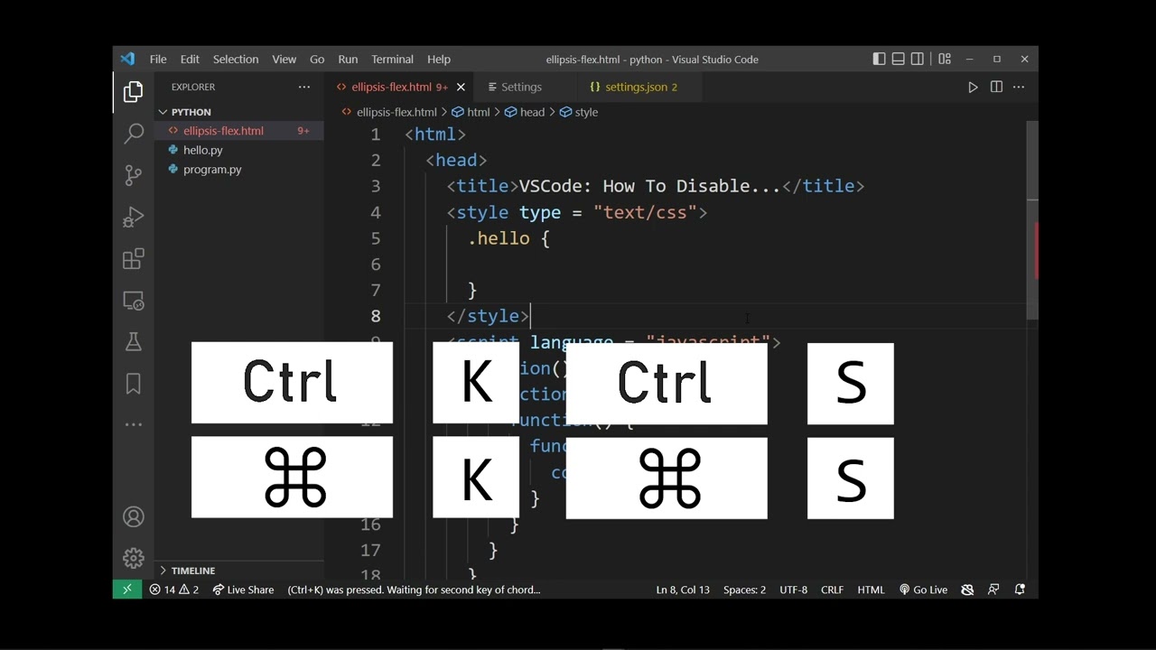 VSCode: Как редактировать сочетания клавиш (изменить или отключить сочетания клавиш по умолчанию)