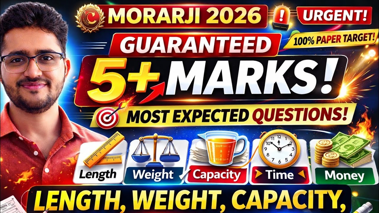 Length, Weight, Time & Money Tricks 🔥 | Morarji Exam Part 2 | Most Scoring Maths Topic 🔥