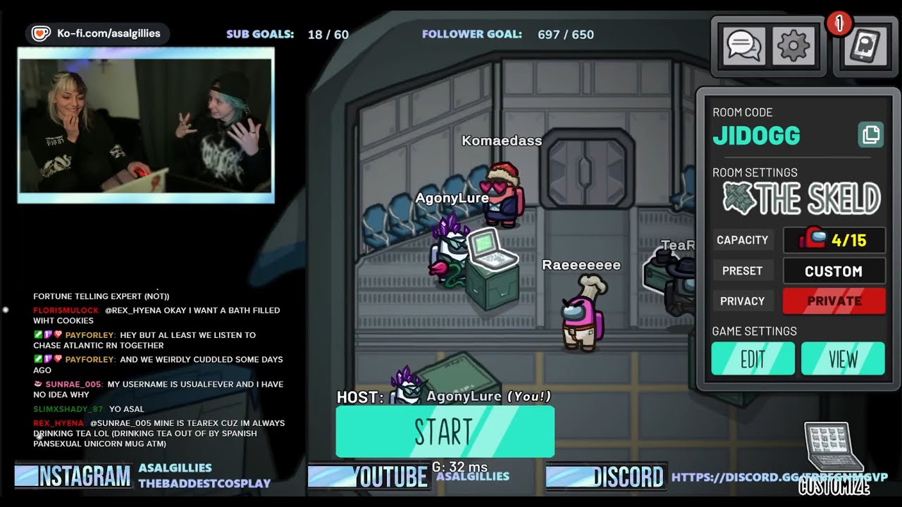 AMONG US STREAM! - Twitch VOD ( Asal & Akali )
