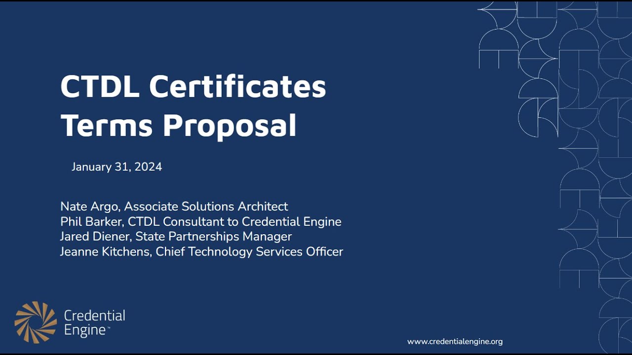 CTDL Certificates Terms Proposal Webinar