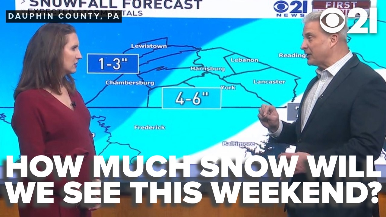 How much snow will Central PA get this weekend?