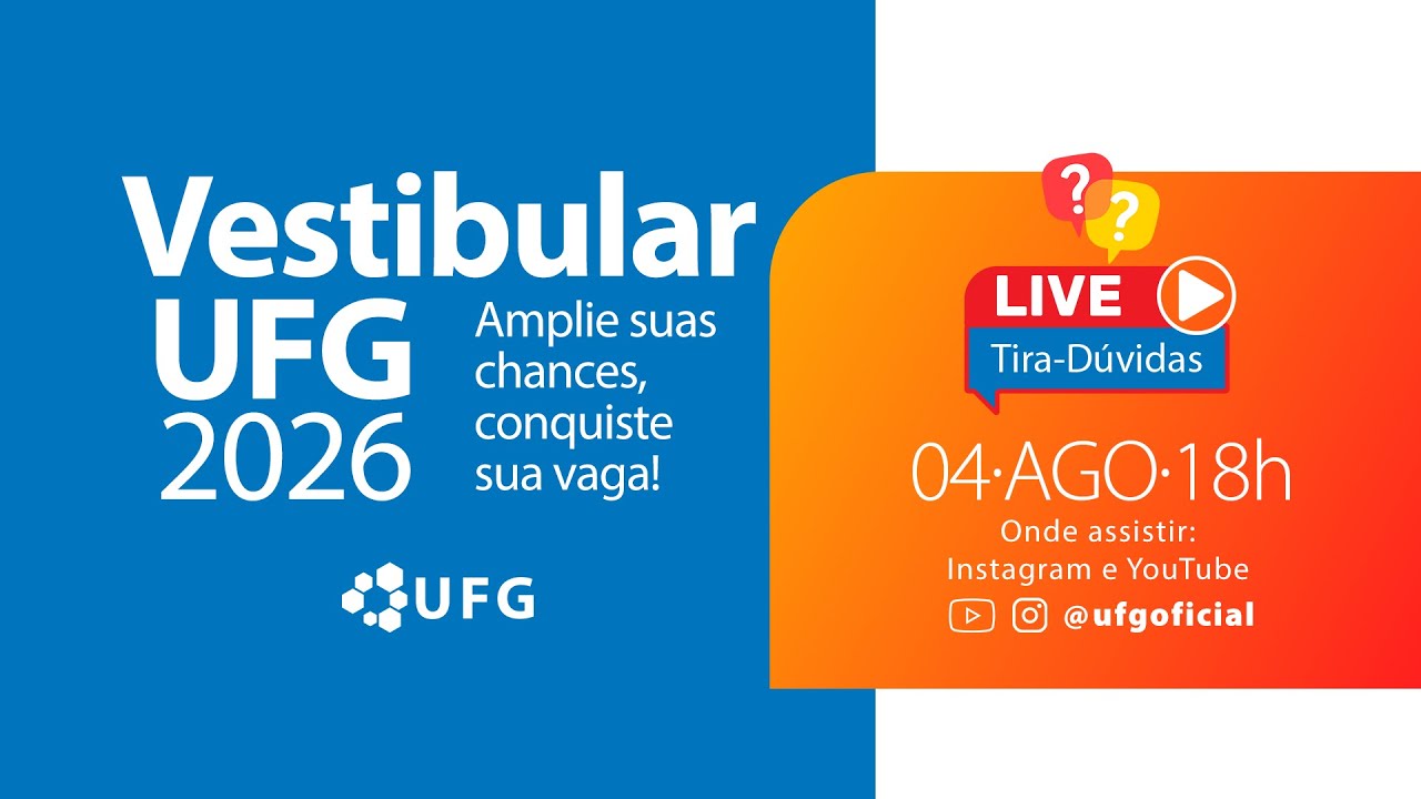Live Tira-Dúvidas Vestibular UFG 2026
