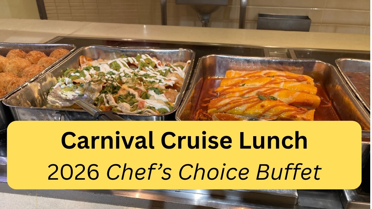 Обед-буфет на круизном лайнере Carnival Cruise в 2026 году — выбор шеф-повара.
