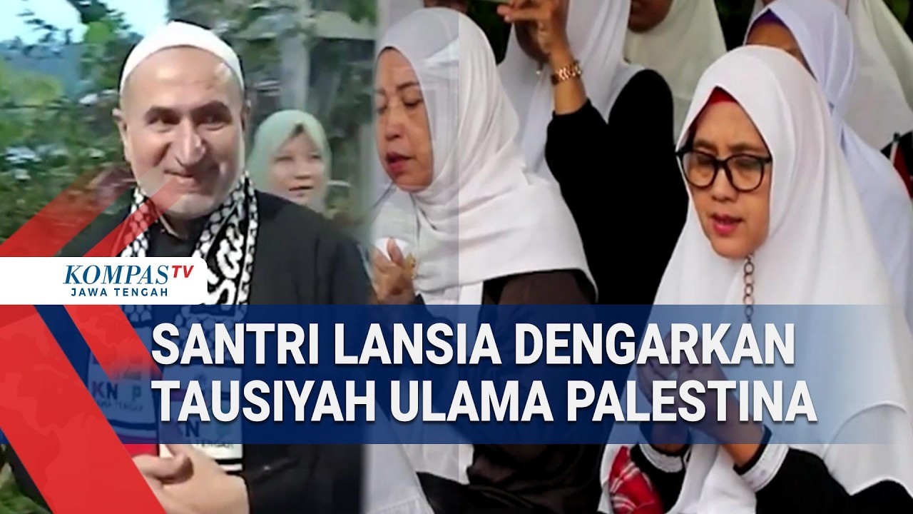 Santri Lansia Antusias Dengarkan Tausiyah Ulama Palestina