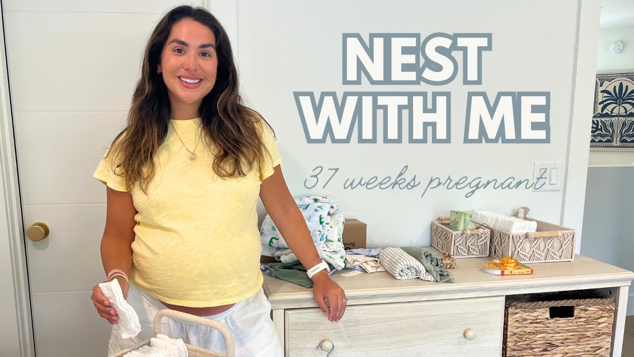 NEST WITH ME VLOG | Hospital bag prep, nursery decor & bedside cart