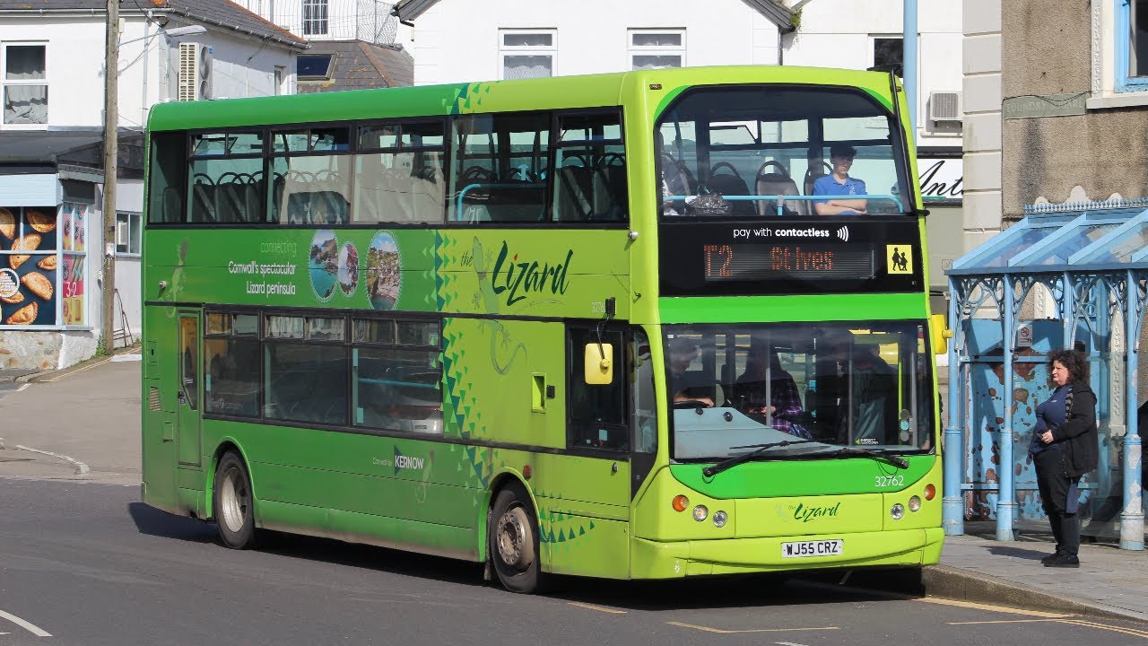 MEGA KICKDOWNS!!! TransBus Trident ELC Myllenium Loylne (T2 to St Ives) WJ55 CRZ/32762//First Bus