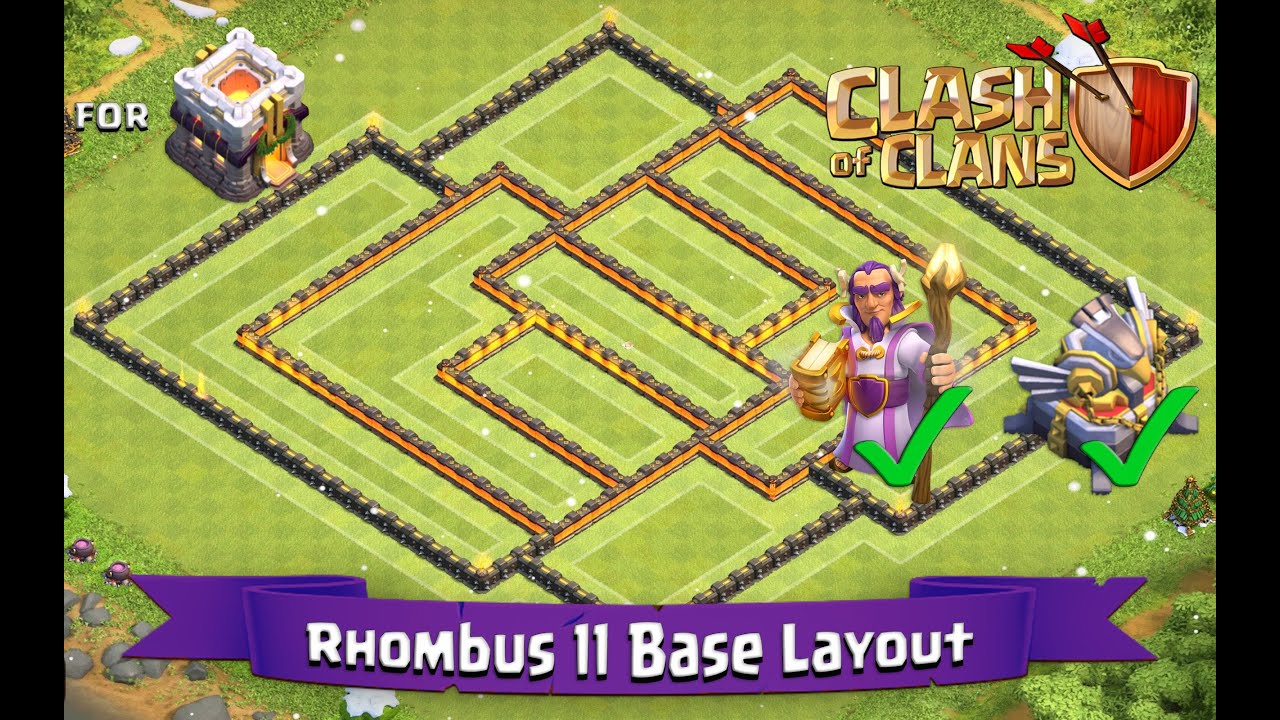 Clash Of Clans: TH11 | BEST Farming Base Layout (With GW and Eagle Artillery) - Rhombus 11