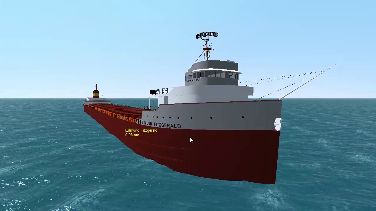 Edmund Fitzgerald battles the waves of Lake Superior - Virtual Sailor 7.5