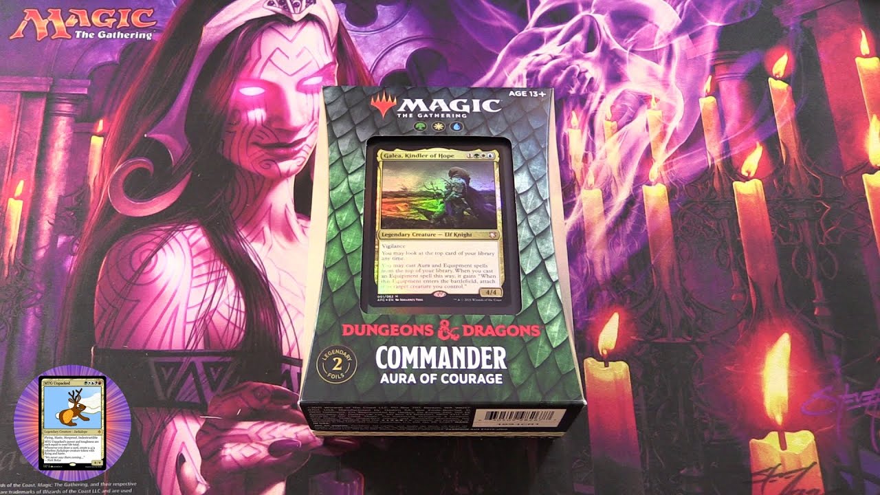 MTG D&D Commander Deck: Aura of Courage Unboxed