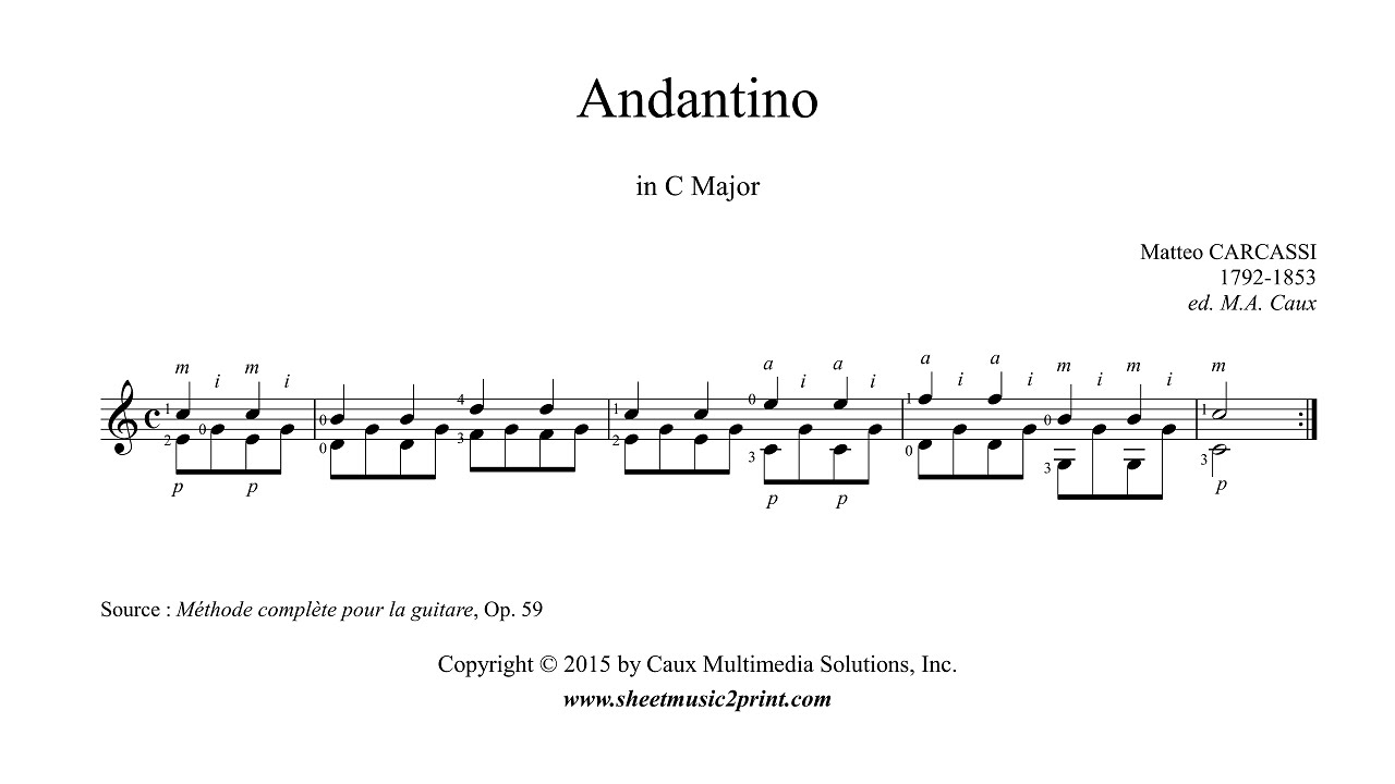Carcassi : Andantino in C Major, Op. 59