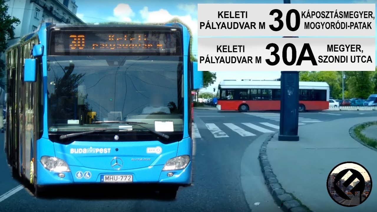 BKV,VT 30,30A Busz útvonala (Keleti p.u - Megyer, Szondi utca - Káp.megyer, Mogyoródi-patak)