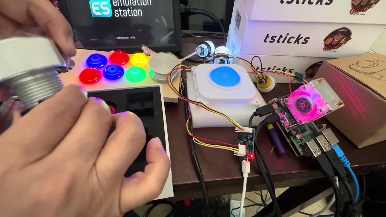 Unboxing GRS Led Trackball w/ Spinner combo and testing & shutdown - for Pi4