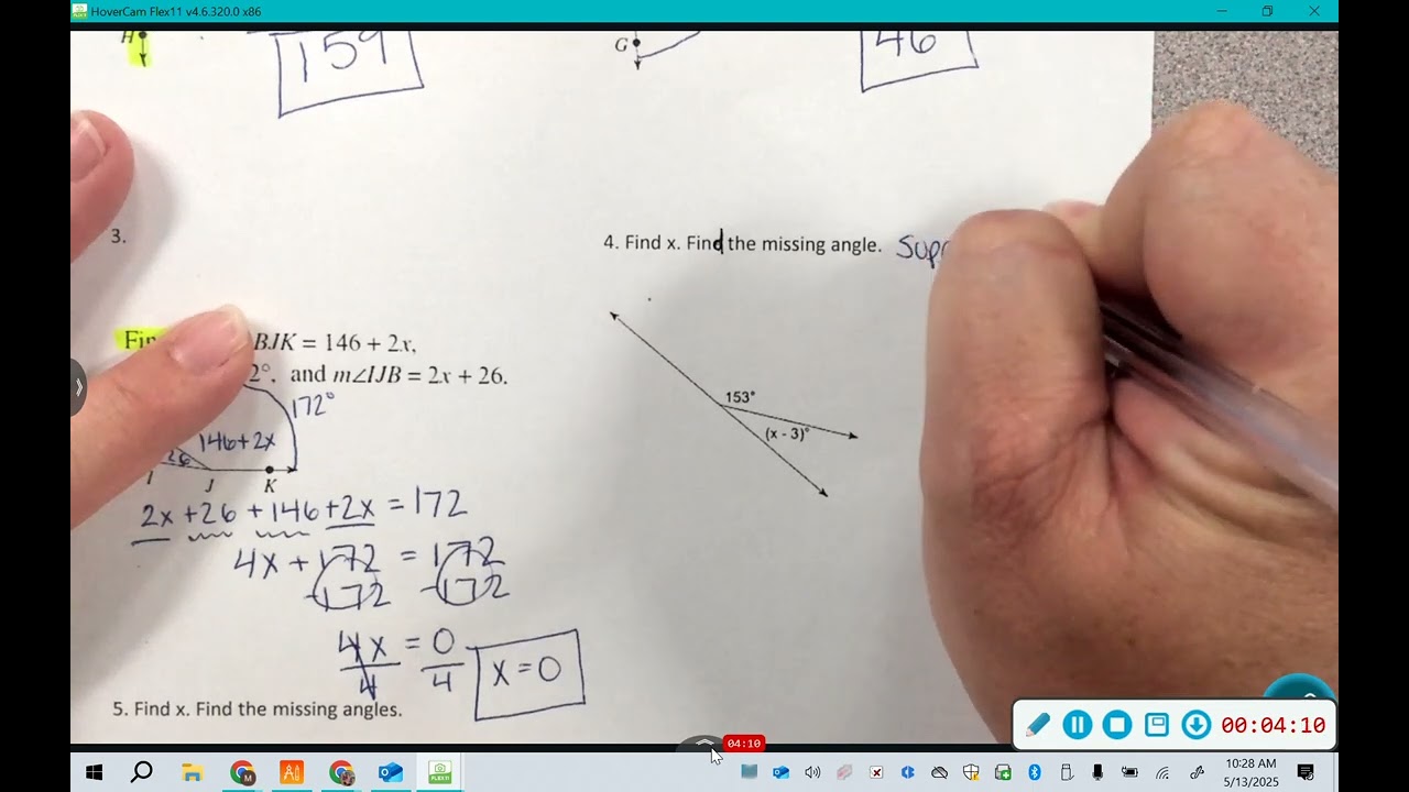 CWHS - Algebra 1 - Angle Addition Day 2 Re-Cap Video