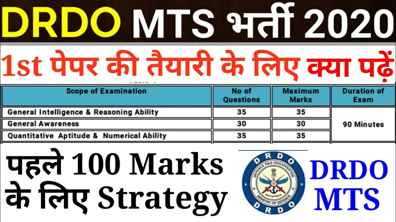 DRDO MTS Paper 1 Strategy, DRDO CBT 1 Strategy, DRDO MTS Previous Papers