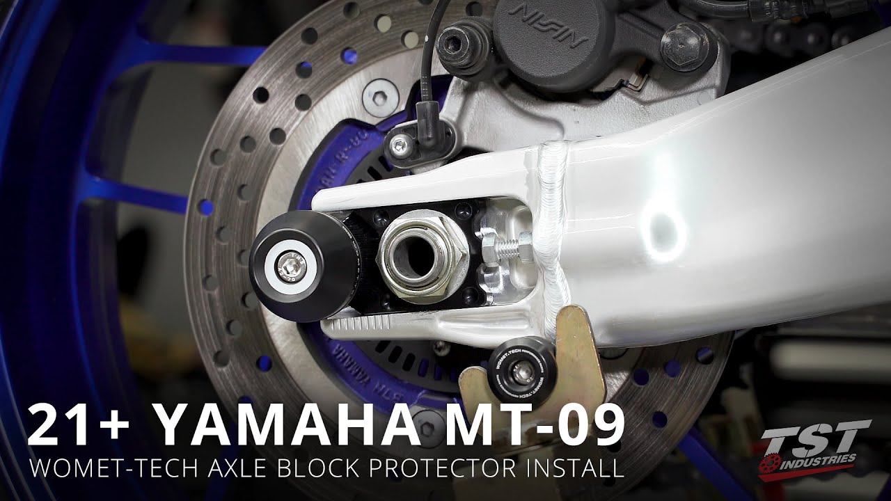 How to install Womet-Tech Axle Block Protectors on a 2021+ Yamaha MT-09 by TST Industries