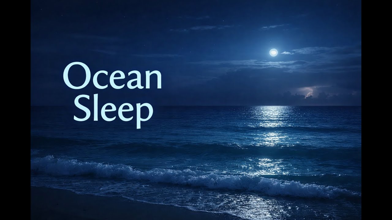 Ocean Waves & Distant Thunder for Deep Sleep (8 Hours)
