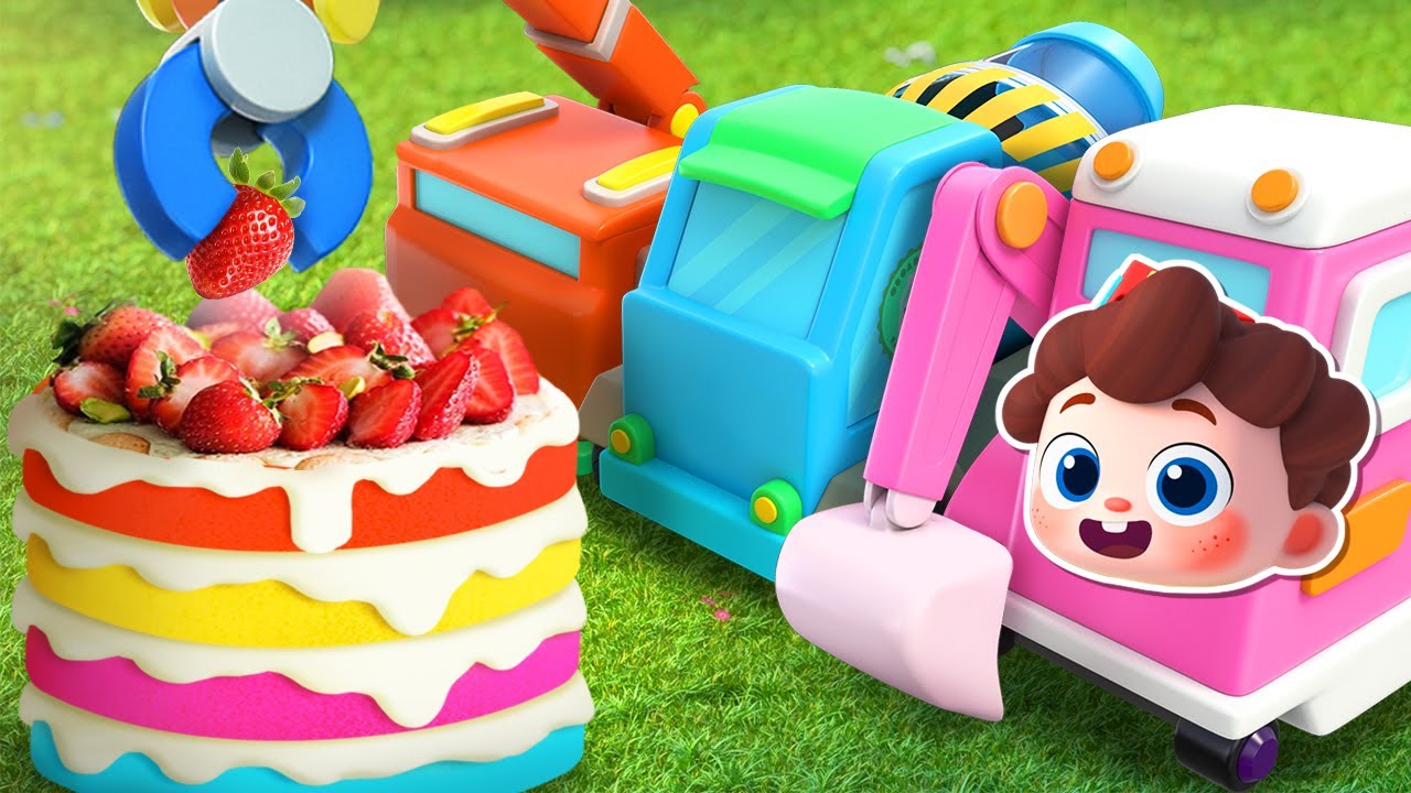 Baking with Construction Vehicles  🚧🚜 | Excavator, Loader | Nursery Rhyme & Kids Songs | BabyBus