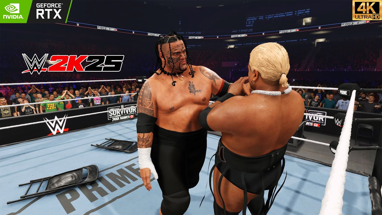 WWE 2K25  - Rikishi vs Umaga – Extreme Rules War | (4K 60FPS)