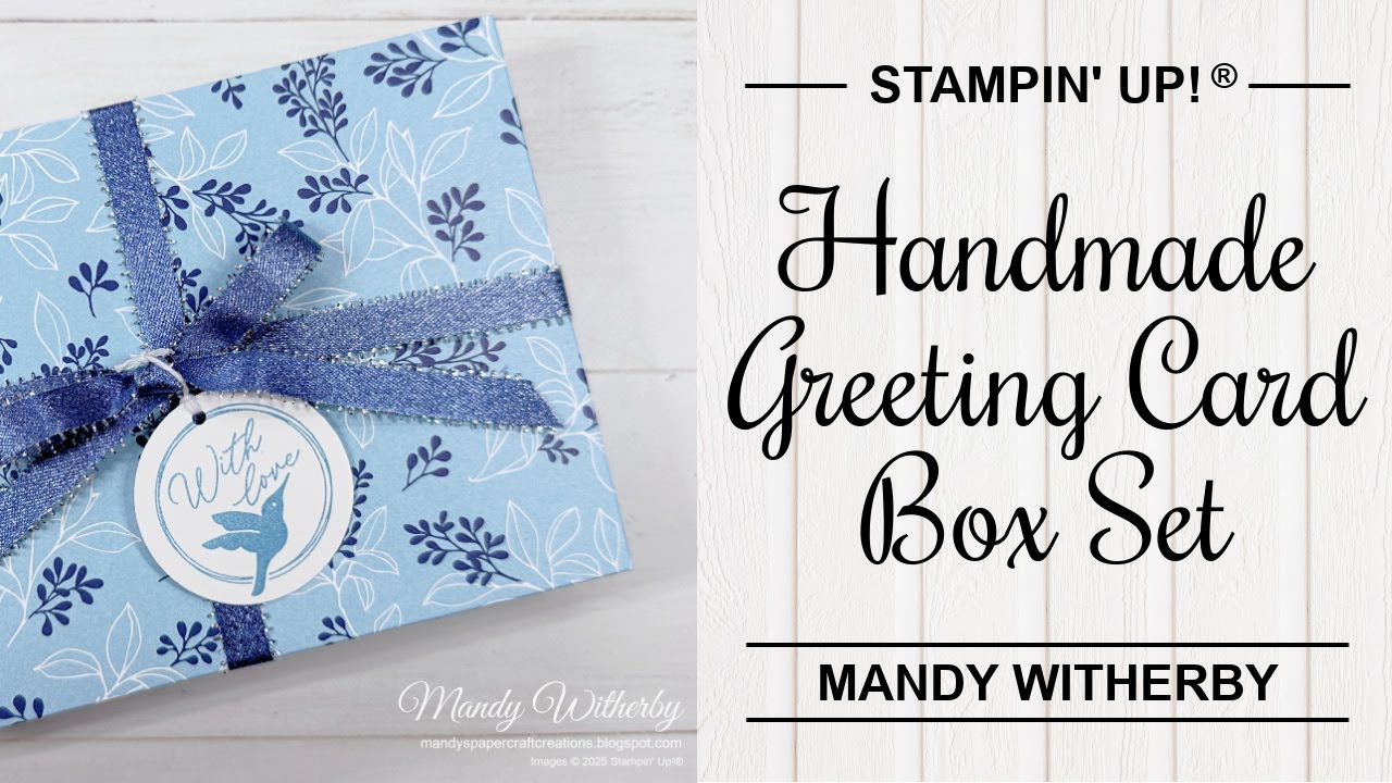 Handmade Greeting Card Box Set using Stampin' Up!® True Blue Florals Designer Series Paper