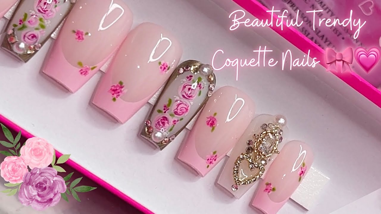 КАК СДЕЛАТЬ МОДНЫЙ КОКЕТЧАТЫЙ МАНИКЮР 🎀💗💅🏼🌸 ПРОСТОЙ НЕЙЛ-АРТ! РУКОВОДСТВО ПО ФОРМОВАНИЮ НОГТЕЙ СВ...